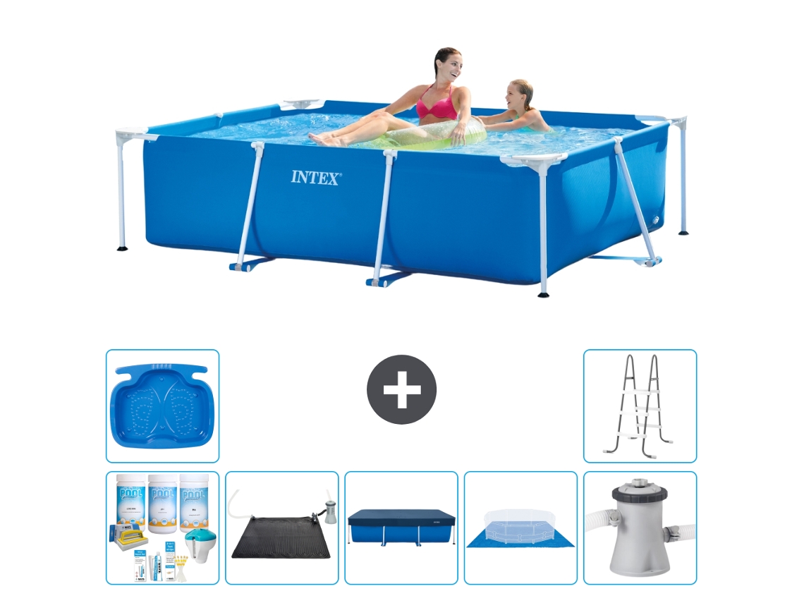 Piscina com Estrutura Retangular 220x150x60 Cm 8 peças S20008 INTEX