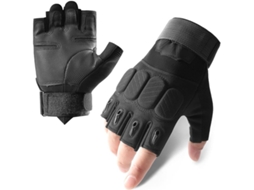 Luvas Sem Dedos Para Uso Externo, Com Proteção Para Os Nós Dos Dedos, Ideais Para Sobrevivência, Ciclismo E Direção (pretas).