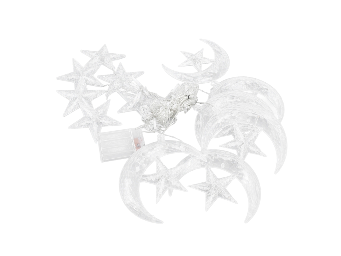 Luzes Fita Estrela e Lua 3.3yd 126 Led Decorativas para Festas e Casamentos