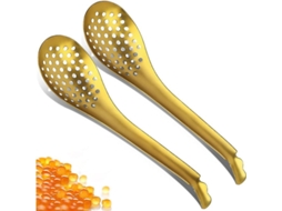 2026 colher de Barra Fendida de Aço Inoxidável para Esferificação Molecular Mixologista Ouro 16,5cm