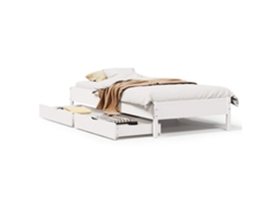 Bed Frame, Bed Frames Vidaxl Branco Madeira De Pinho (90 X 190 Cm)