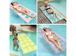 Bote Inflável Flutuante Estilo Onda, Transparente, Espreguiçadeira Flutuante, Cama Flutuante Espessa Para Piscina, Rede Flutuante.