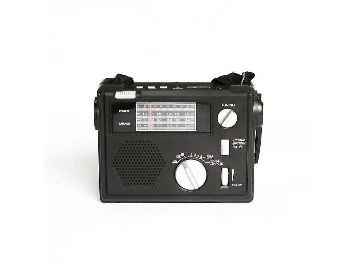 Rádio de Emergência Portátil GOKOCO com Carregamento Celular e Bateria de Manivela