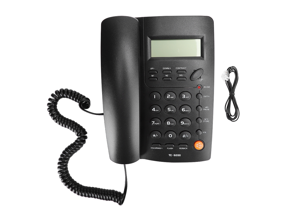 Telefone Fixo Mali Tc 9200 Abs com Identificação de Chamadas para Casa Escritório Hotel