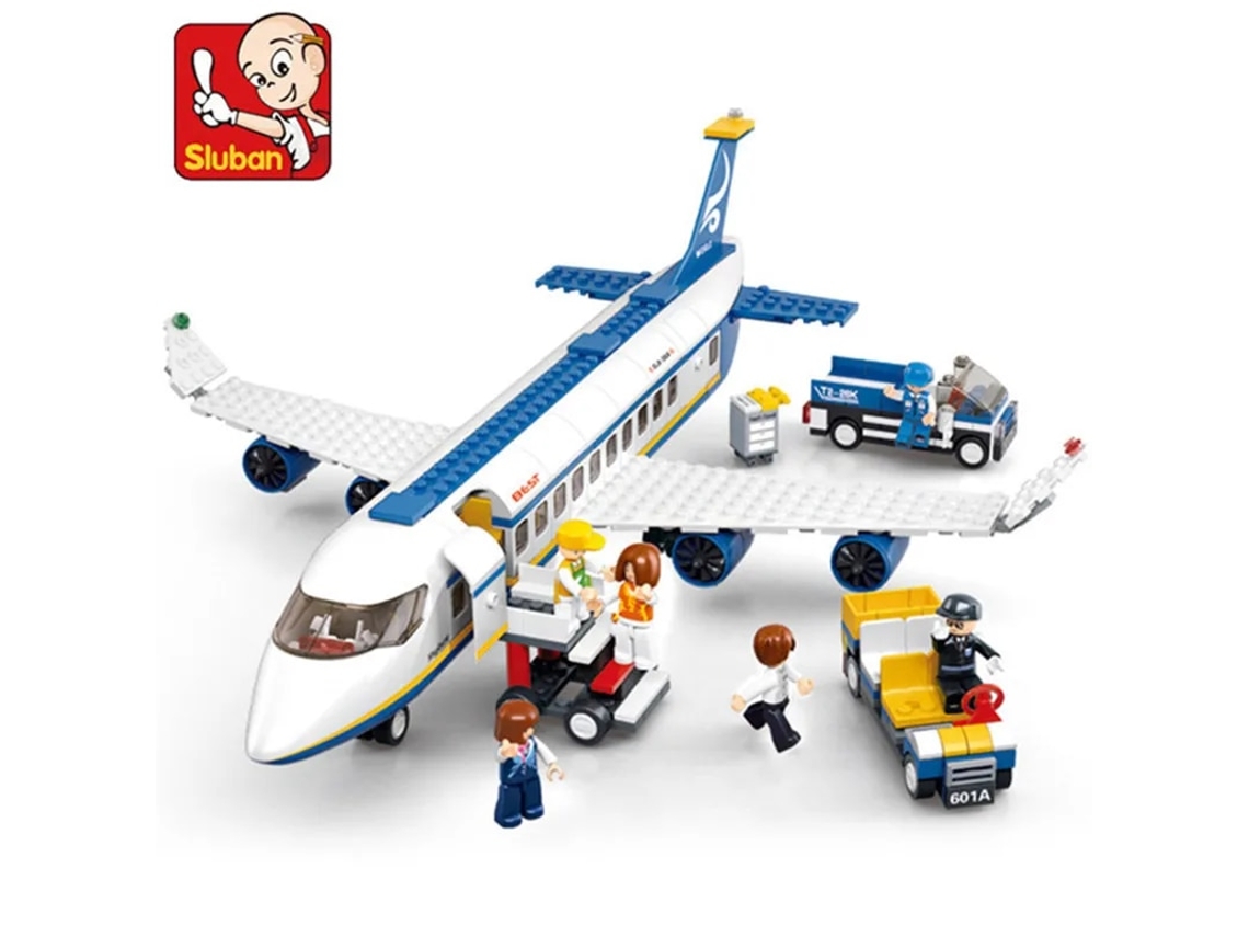 (estilo 3) Brinquedo Educativo De Blocos De Montar Criativos: Avião De Carga Da Cidade Com Ambulância E Avião