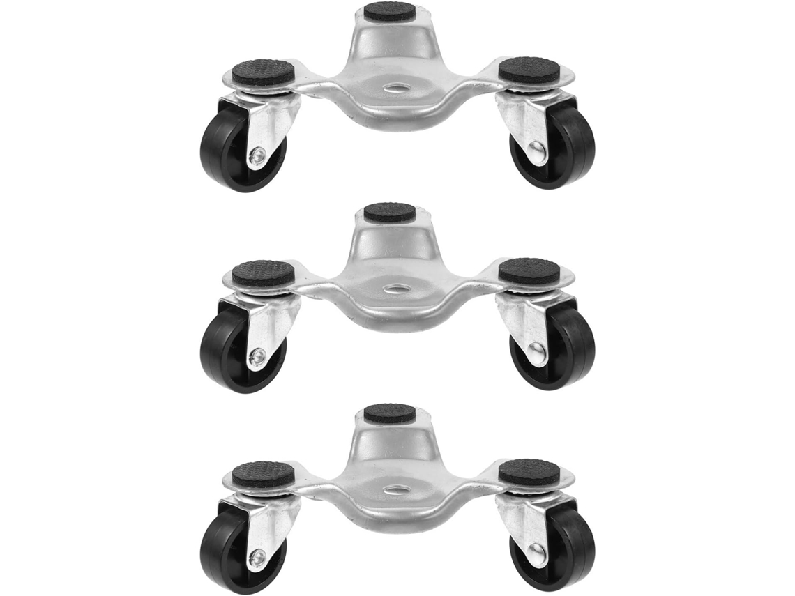 Conjunto De 3 Peças Carrinhos Triangulares Movimentação Móveis, Em Aço Carbono Reforçado, Com 3 Rodízios Giratórios