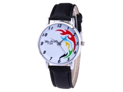Reloj De Pulsera De Cuarzo Con Display Analógico Y Correa De Pu Fashion (negro)