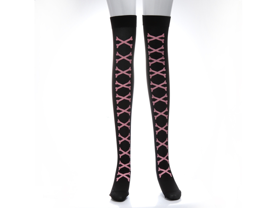 Lurelia Meias Halloween Fantasia Meia Calça Rosa Festa Tamanho Único