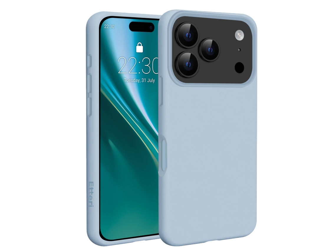 Capa Etteri Silicone Mag Para Iphone 17 Pro Azul Claro