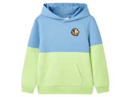 Sweatshirt Para Criança Com Capuz Azul E Amarelo-claro 92