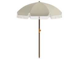 Chapéu de Sol de Praia Ø190x210 Cm com 8 Varas Abertura Manual Anti uv Impermeável e Bolsa de Transporte para Jardim Verde ORBITRA COMMERCE