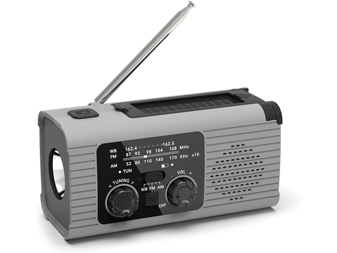 Lanterna de Emergência Led Portátil de 2000mah com Rádio Sos, Carregamento Solar para Camping e Atividades Ao Ar Livre. Fm SFUSHOS