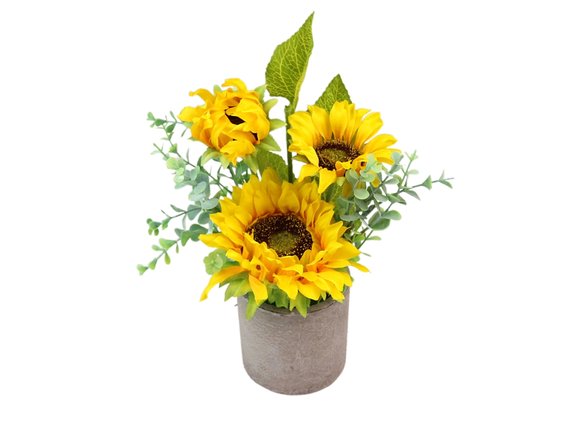 Planta de Girassol Artificial em Vaso, 12 Peças LAXISCREED