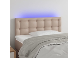 Cabeceira Camapainel De Cabeceira C/ Led Couro Artificial 80x5x78/88 Cm Cappuccino Lovely Home