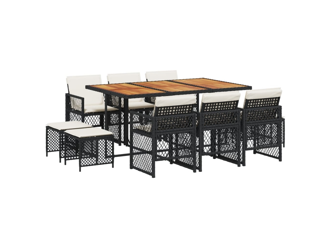 Garden Dining Set, Garden Dining Sets Vidaxl Preto Rattan / Vime (n/a)