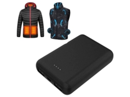 Carregador Banco Potência Externa Colete Aquecido Power Bank Preto