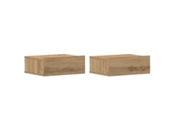 Floating Nightstand, Floating Nightstands Vidaxl Marrom Madeira Processada (n/a)