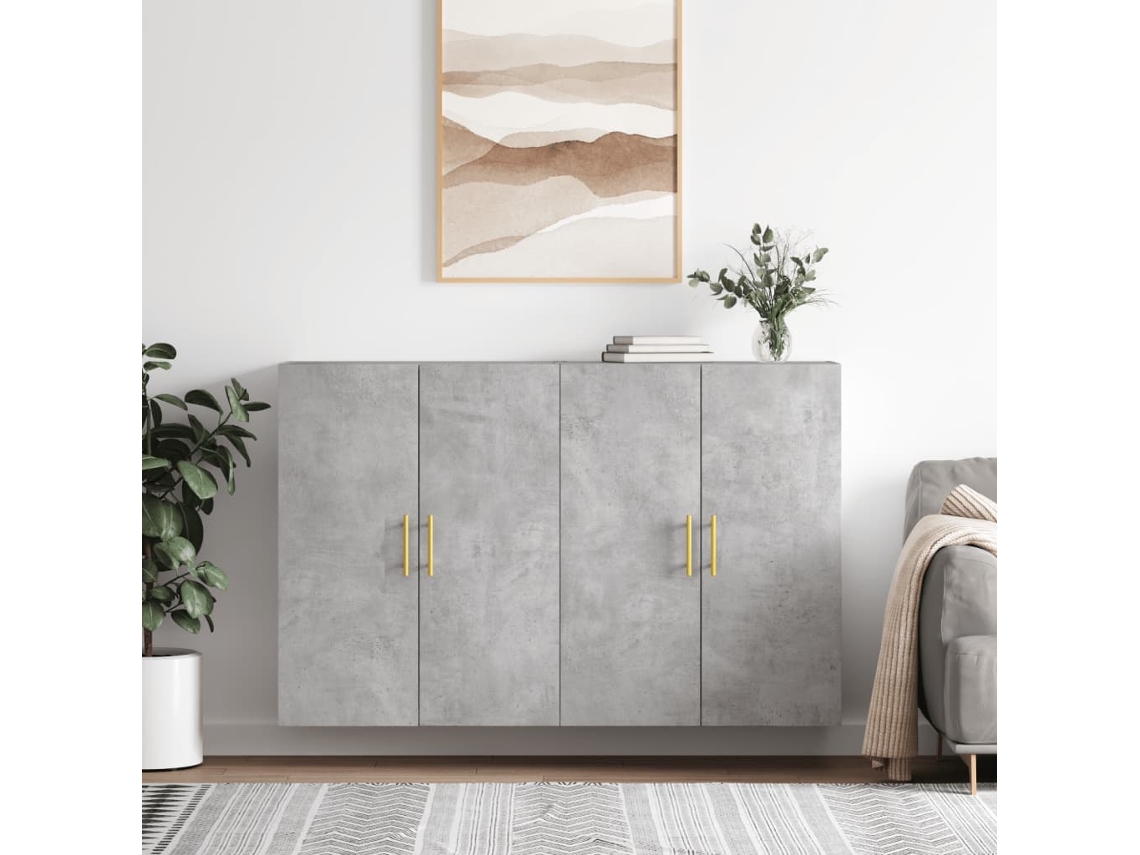 Vidaxl Armários De Parede 2 Pcs 69,5x34x90 Cm Cinzento Cimento