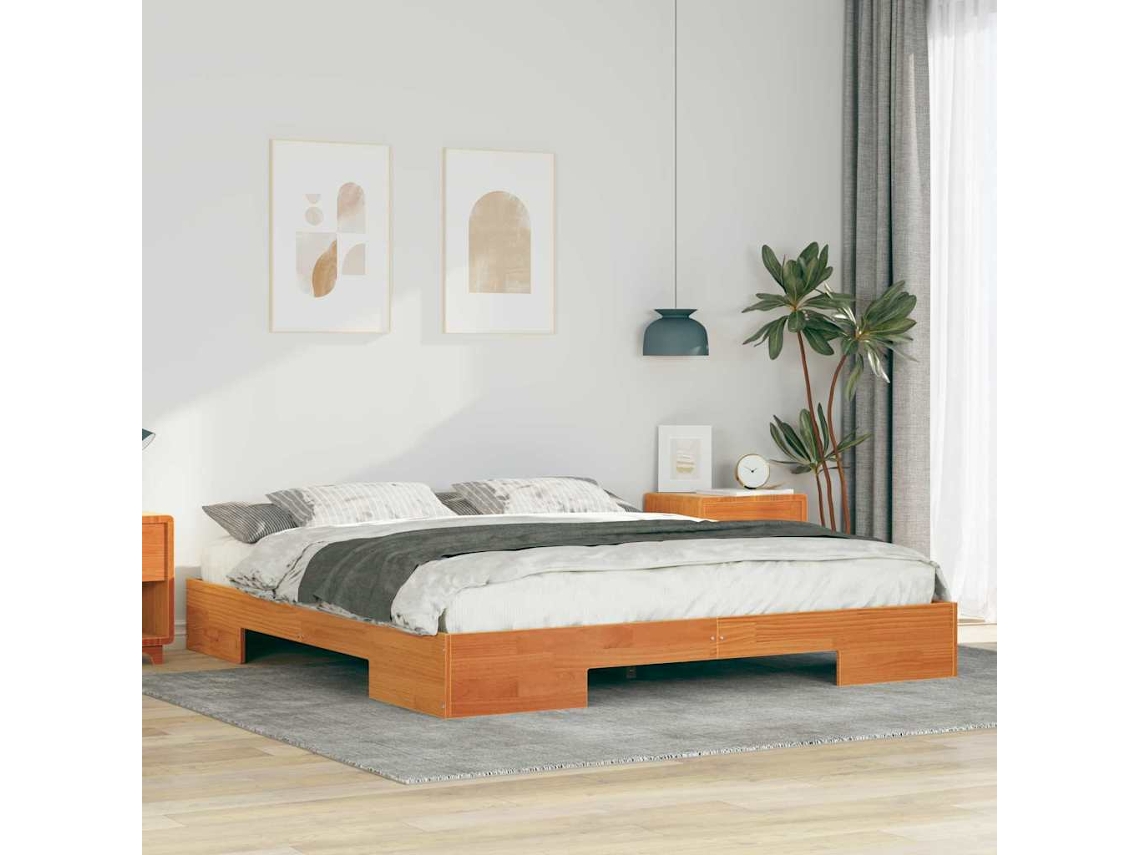 Vidaxl Estrutura Da Cama Castanho 200 X 200 Cm