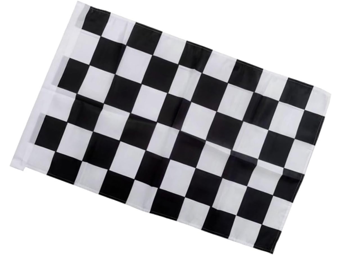 Bandeira de Corrida Kichouse em Poliéster Xadrez com Estampa Dupla Face, Bandeira de Mão para Festas Temáticas de CHABERLU