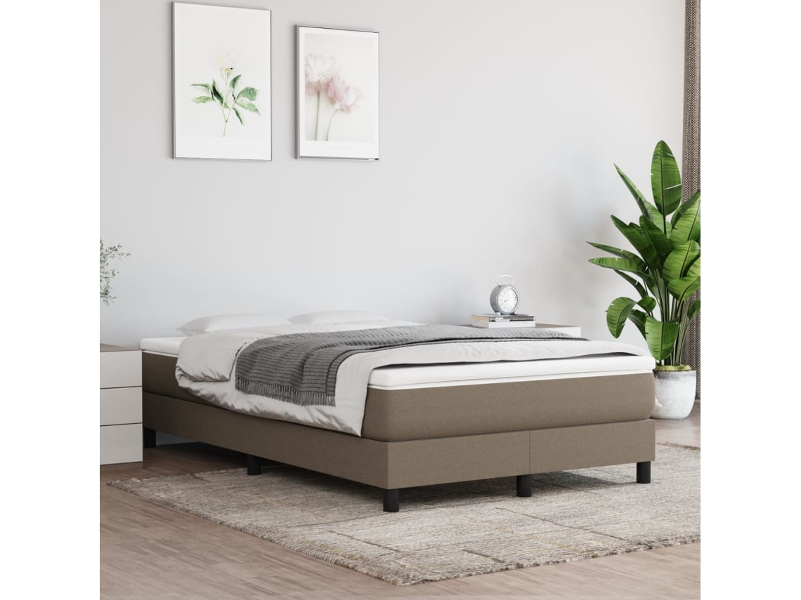 Vidaxl Estrutura De Cama Com Molas Sem Colchão 120x200 Cm Tecido Cinza-acastanhado