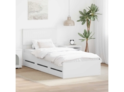 Vidaxl Estrutura Da Cama Branco 90 X 200 Cm Madeira De Engenharia