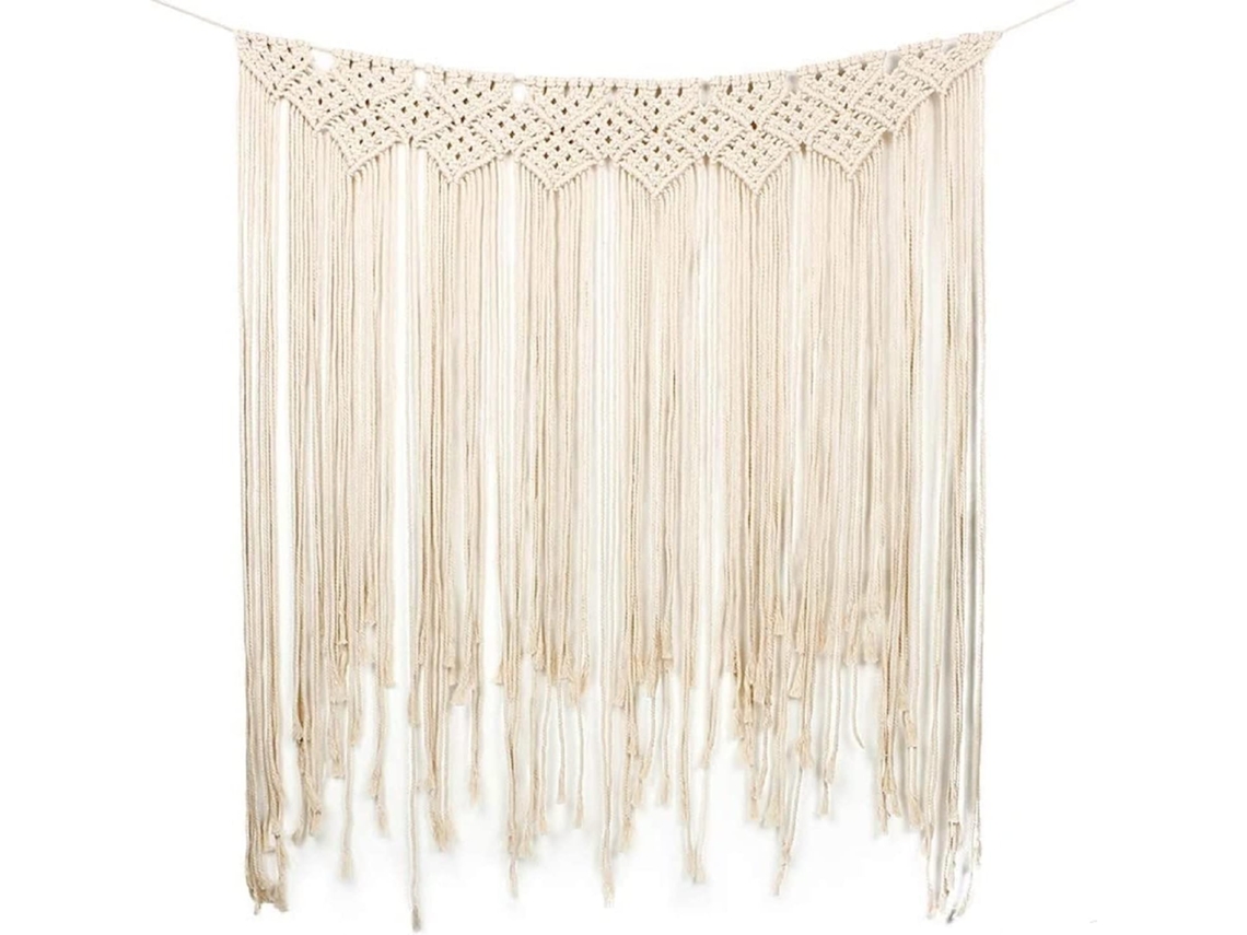 Tapete De Parede Macramé Artesanal 115x100cm, Tecido De Algodão, Decoração Boémia Para Sala/quarto/casa Igvtrade