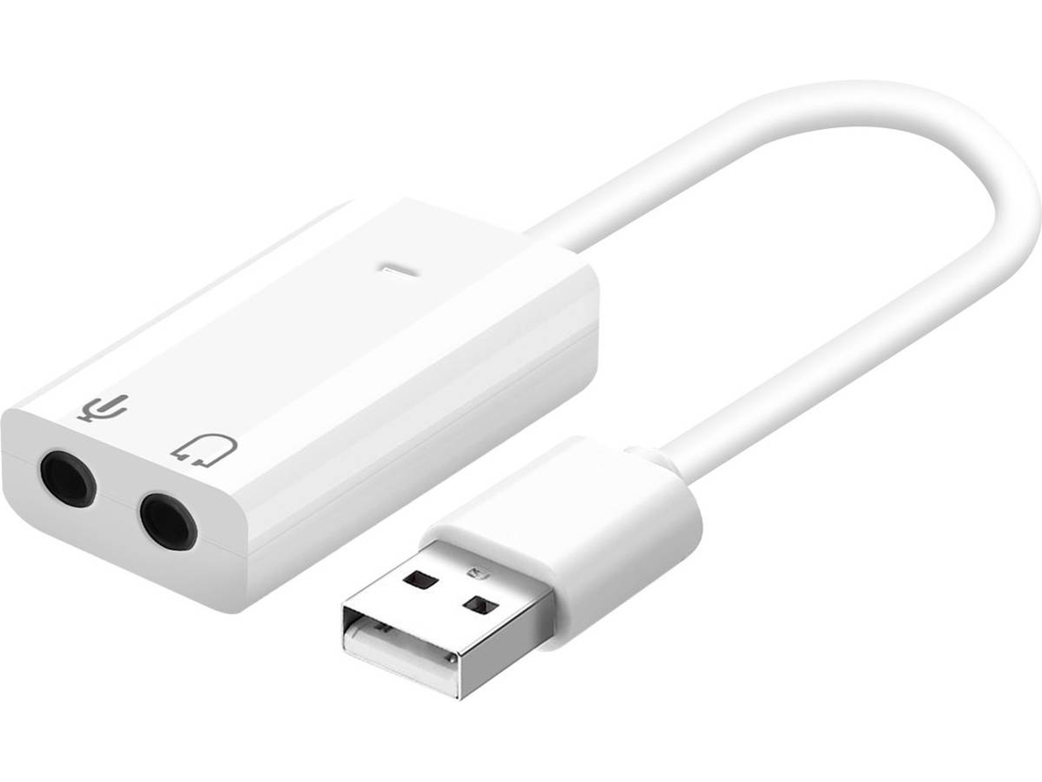 Placa de Som Externa AVIZAR ADAJACKUSBA (USB - Branco)