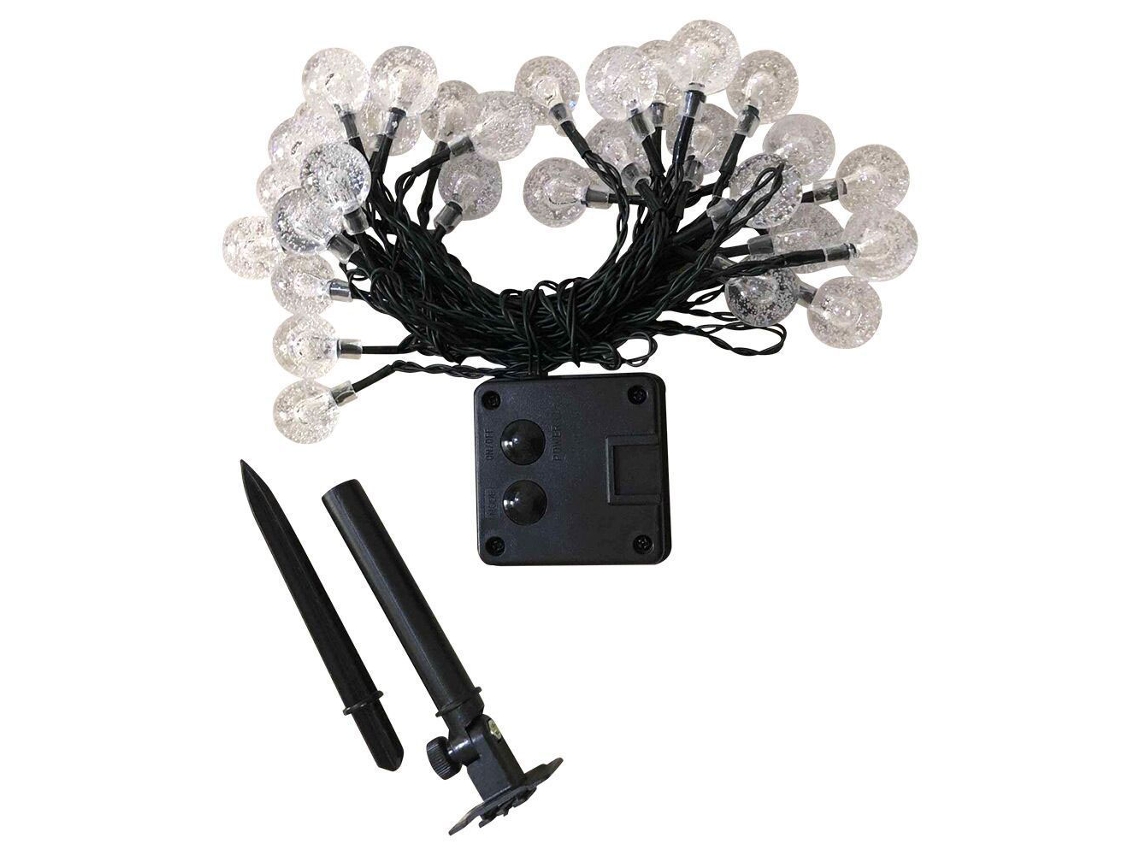 Luz de Fada de Bola de Cristal de 30 Pés com Energia Solar 8 Modos de Iluminação Terraço Jardim Pátio de Casamento