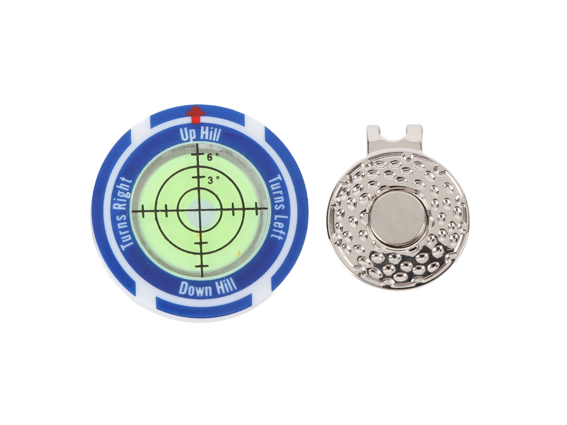 Marcador de Pelota de Golfe com Clip para Boné, Nível de Bolha, Leve e Portátil para Treinamento Azul Verde | S/MARCA