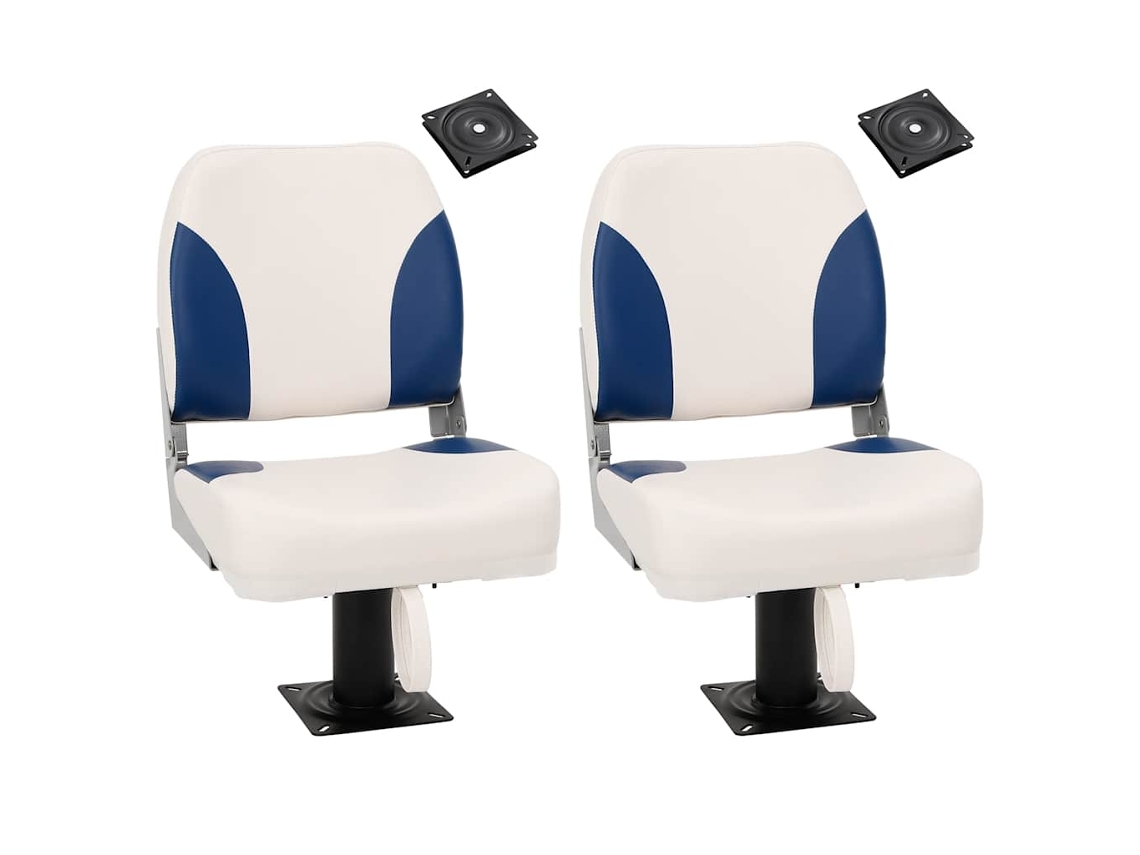 Vidaxl Assentos De Barco 2 Pcs Com Pedestal Rotativo A 360°