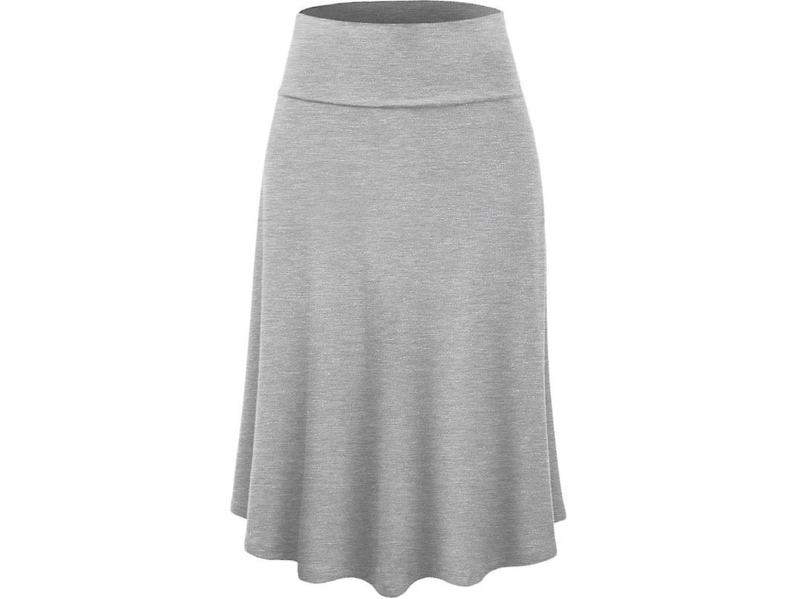 2026 falda Midi Flare Clara de Tela Ligera Con Cierre de Tirar para Mujer Tallas S 3xl Yujia