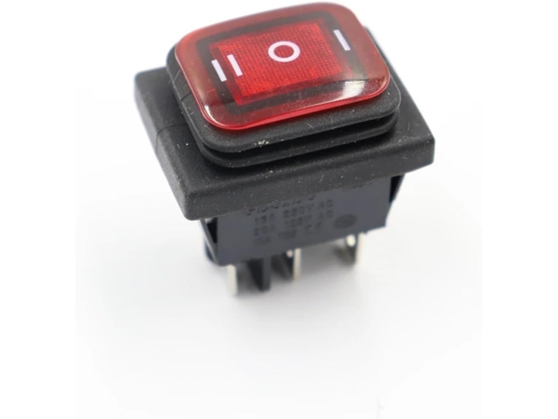 1 Interruptor Liga Desliga Led Vermelho Kcd4 De 6 Pinos Com Luz 220v