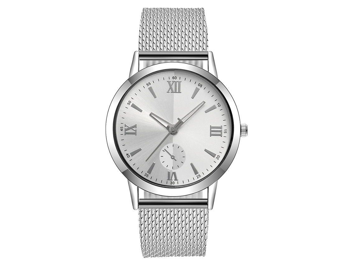 Relógio de Pulso Vansvar Unisex Casual Quartzo Mostrador Redondo Pulseira Plástica Prateado Branco