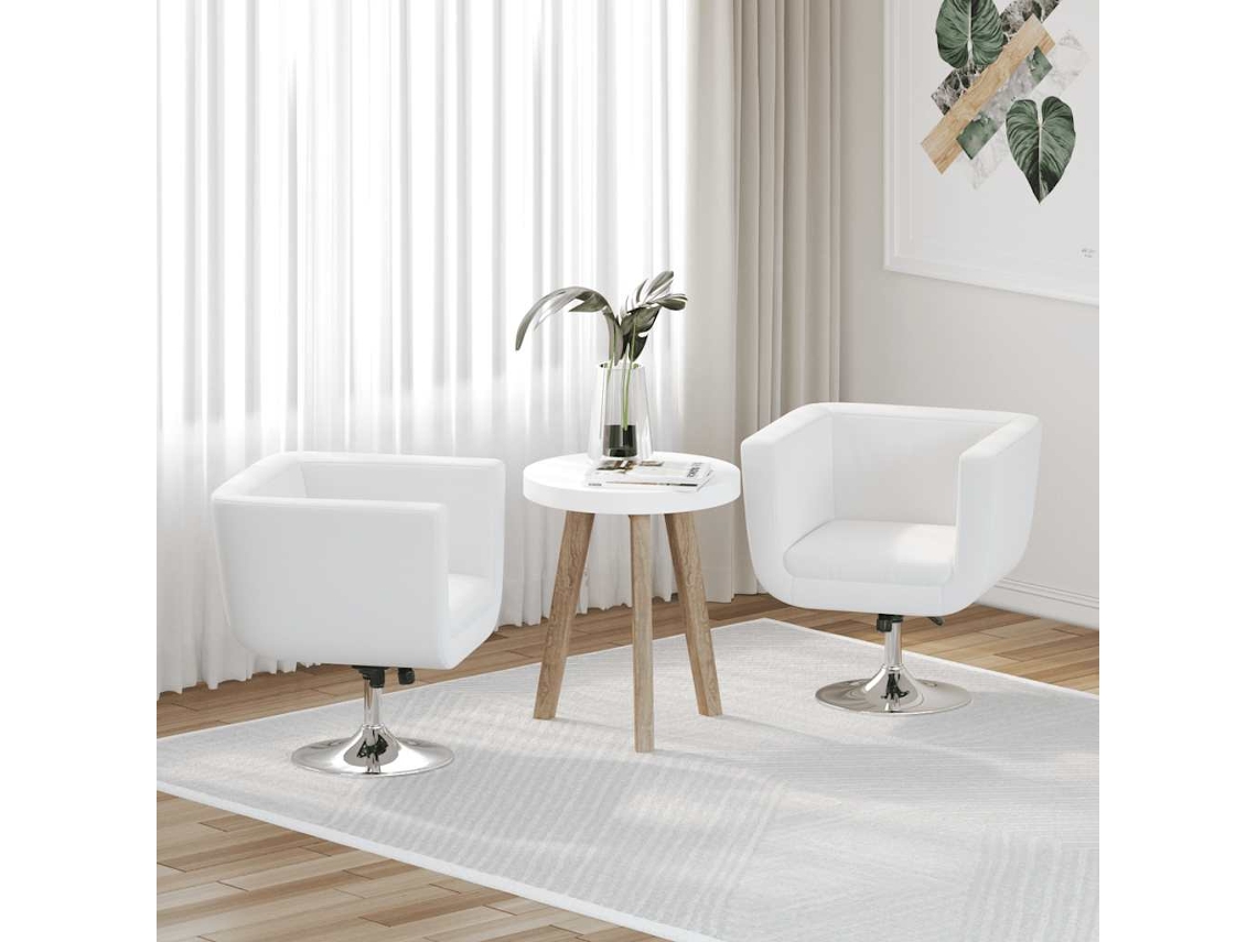 Vidaxl Cadeiras De Bar 2 Pcs Couro Artificial Branco