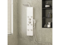 Vidaxl Coluna De Duche Vidro 25x47,5x130 Cm Branco