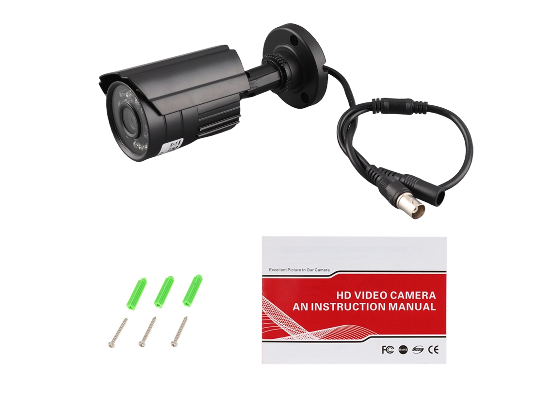 Câmera Cctv Bullet 1200tvl Visão Noturna 24 Lâmpadas Ir Impermeável Sistema Pal Segurança Residencial