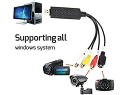Placa De Captura De Vídeo, Adaptador Usb 2.0, Gravador De Áudio, Conversor De Vhs, Vcr, Tv Para Dvd Para Windows 8/11 Slowmoose
