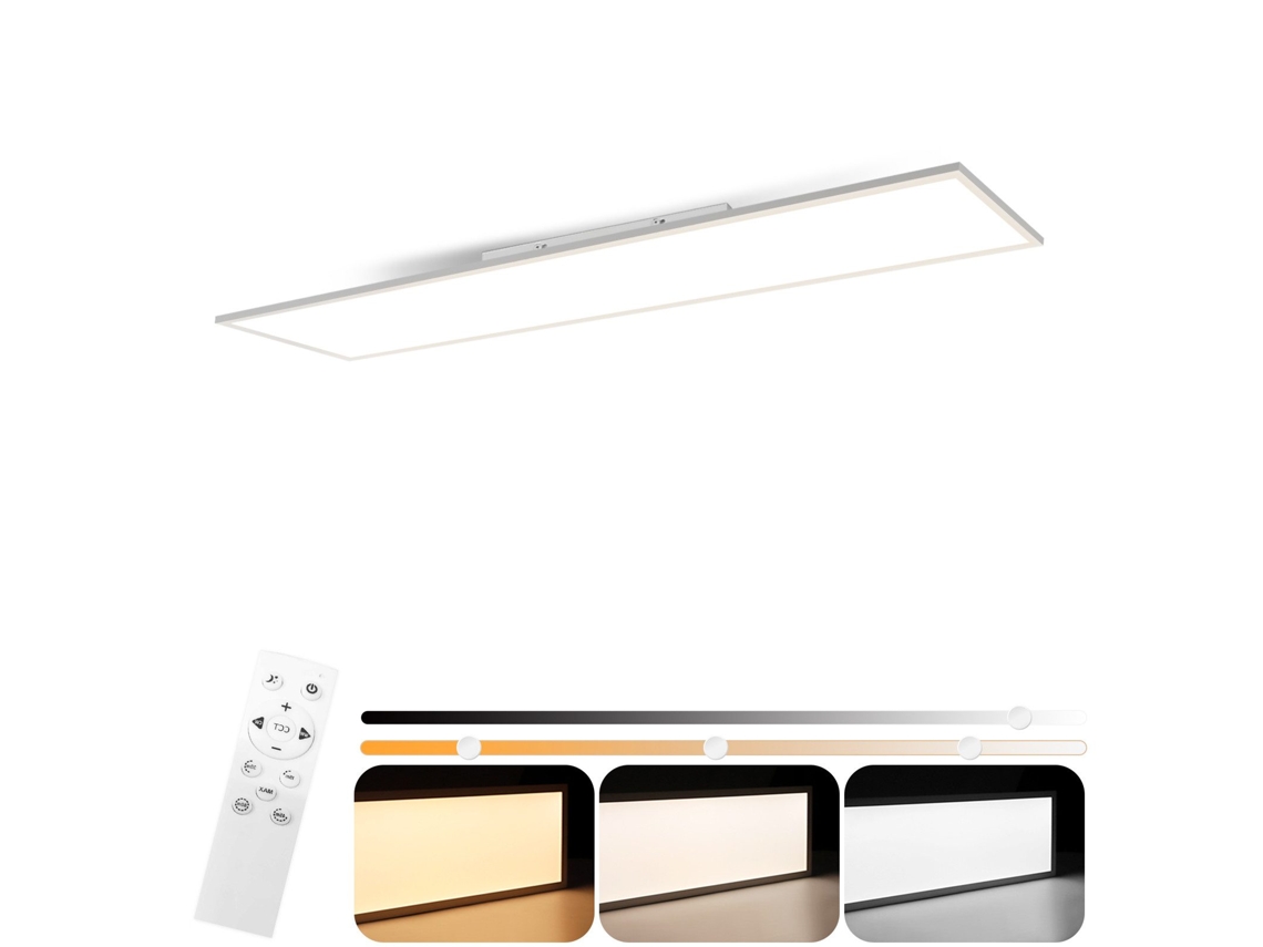 ZMH Luz de teto LED para sala de estar Painel de teto branco regulável com controlo remoto para escritório