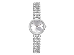 Relógio Feminino de Pulso Casual com Pulseiro de Aço e Movimento de Quartzo Lvpai (prata Branco)