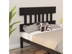 Vidaxl Cabeceira De Cama 143,5x3x81 Cm Pinho Maciço Preto