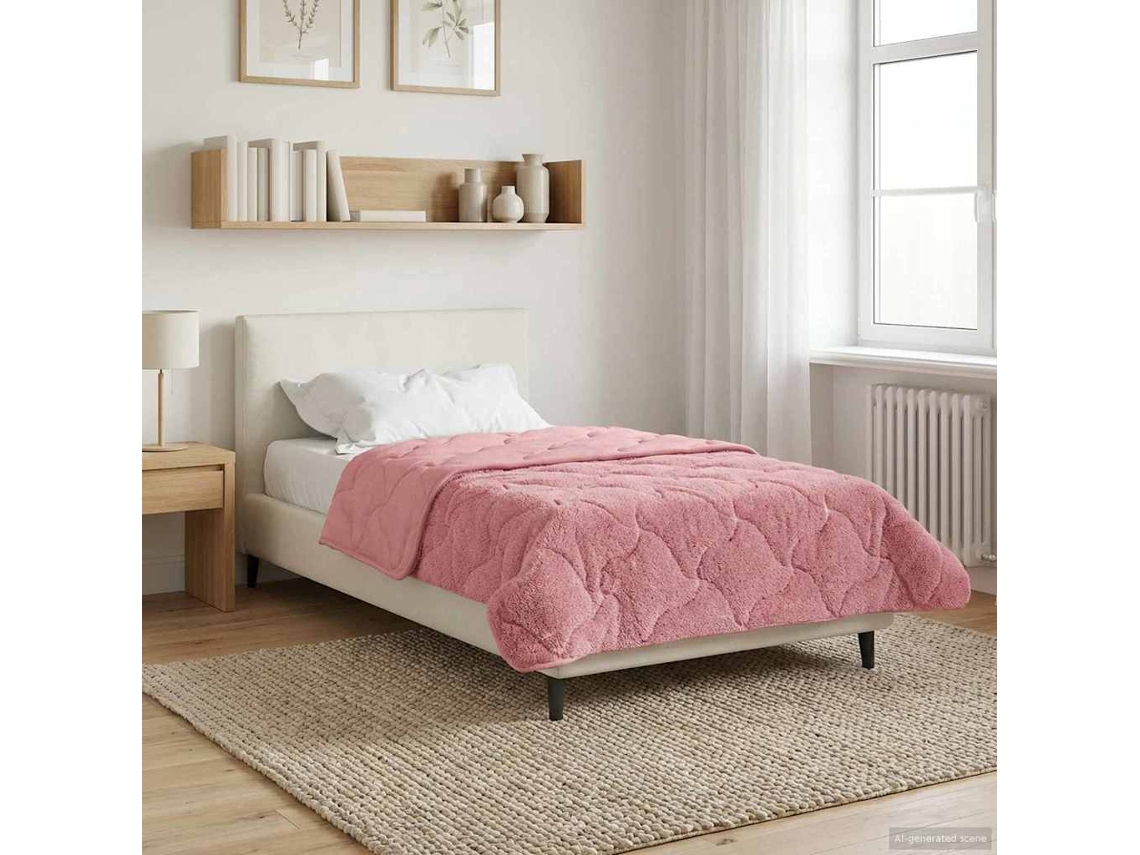 Vidaxl Edredom De Inverno 155 X 200 Cm Inverno Rosa Respirável