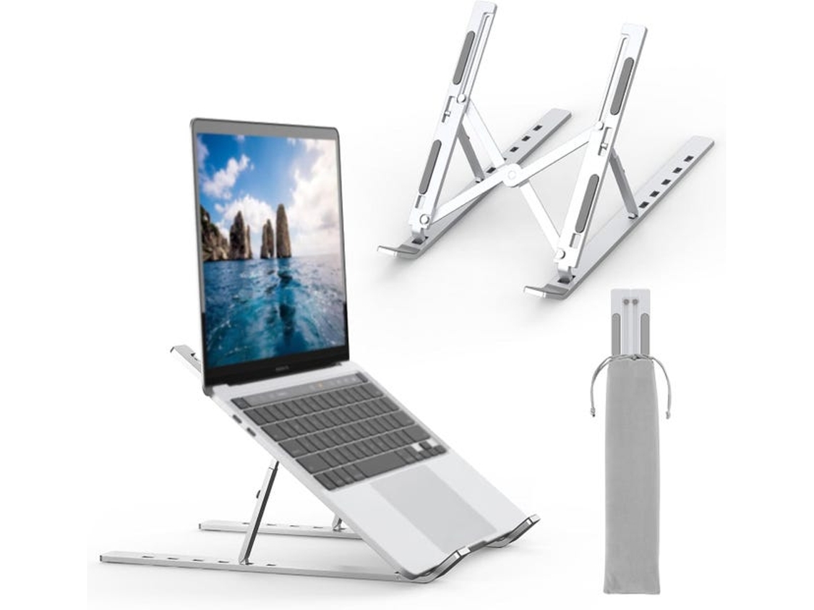 Suporte duplo para laptop, com 6 ângulos ajustáveis, compatível com a maioria dos laptops de 10 a 17,3 polegadas.