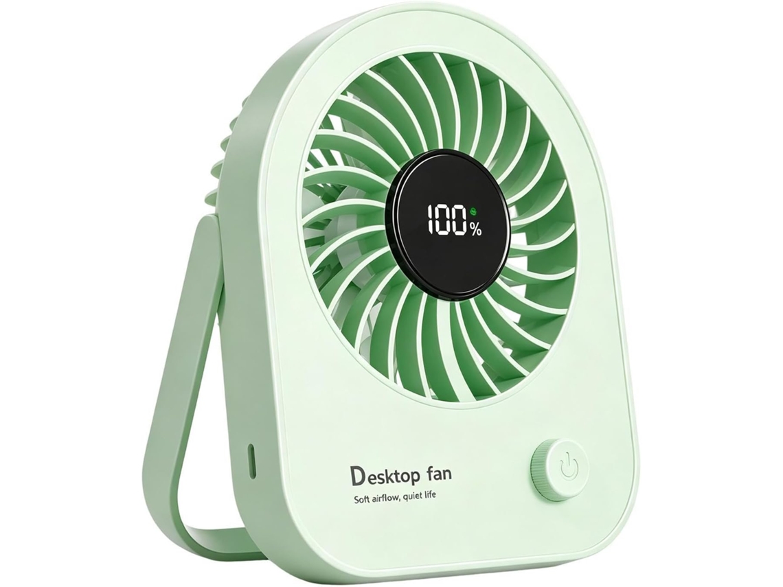 Ventilador Portátil De Mão, Recarregável Via Usb, Com 5 Velocidades E