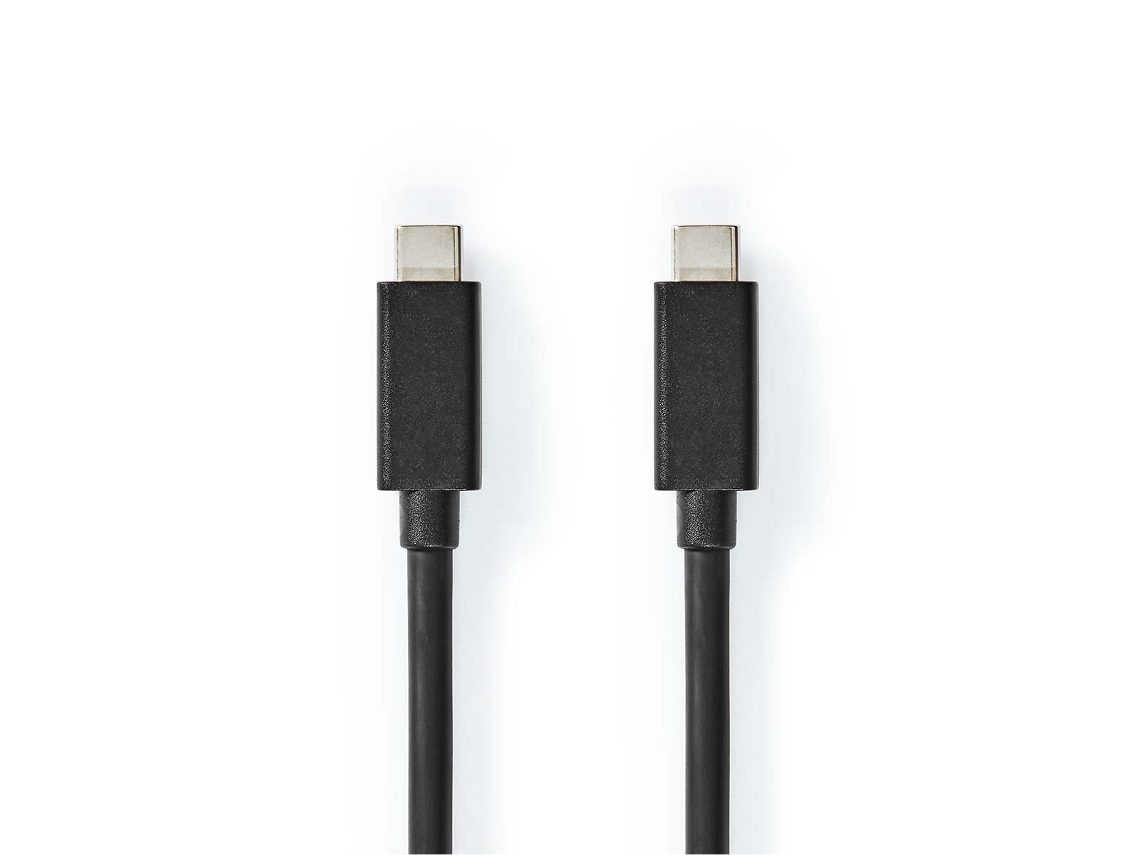Cabo Usb Usb 3.2 Geração 2X2 Usb-C Macho Usb-C Macho 100 W 4K a 60Hz 20 Gbps Niquelado 2 00M Rodada Pvc Preto Encaixotado NEDIS