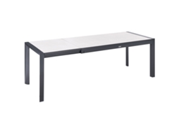 Mesa De Jardín Extensible Beliani Binasco De Laminado Hpl Beige 90x220x75