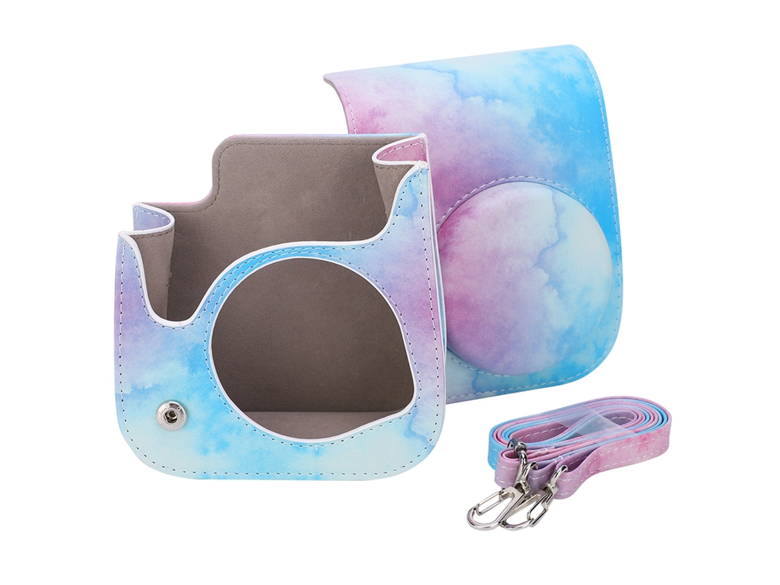 Pu Leather Camera Protection Case Bag Cover Single Shoulder Strap For Instant Camera Mini11blue Pink LAXISCREED