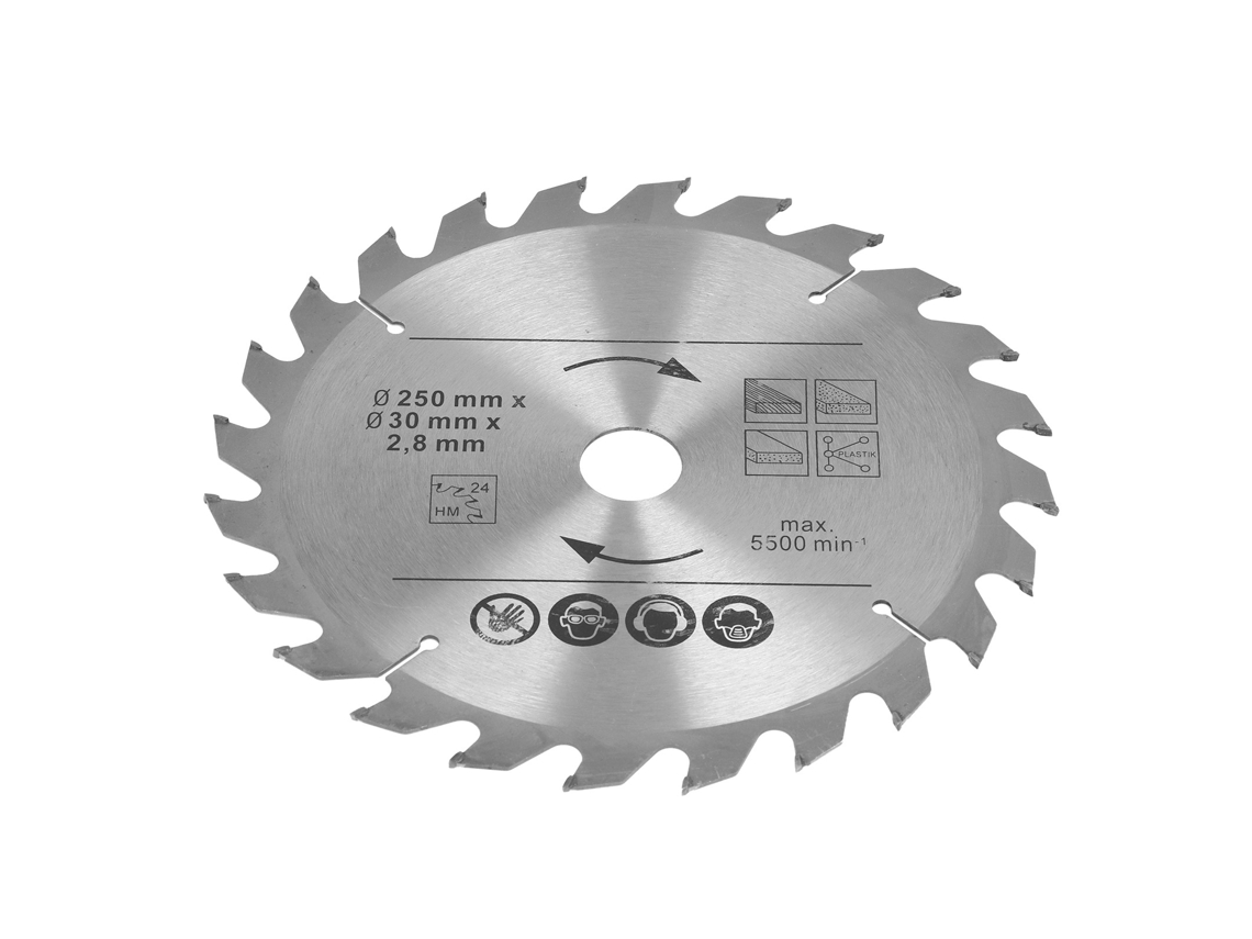 Laxiscreed Serra Circular De 250mm Com Dentes De Carbeto Para Madeira Até 5500rpm