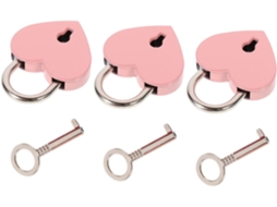 Cadeados Hemoton Em Liga De Zinco Formato Coração Com Chaves, Conjunto De 3 Pequenos Cadeados Decorativos Para Malas Mão