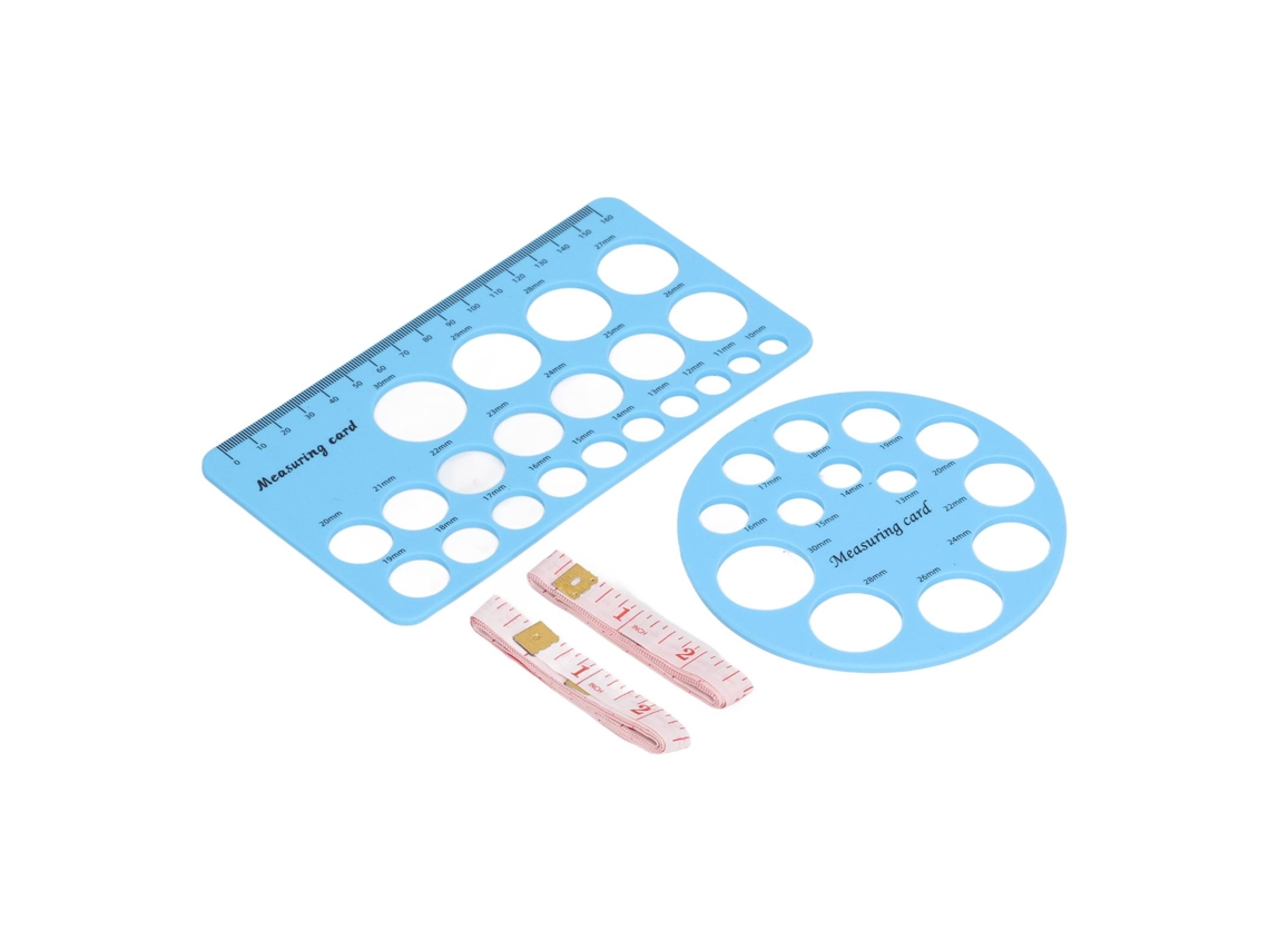 Mali ferramenta de Medição de Borda Régua para Mamilo Silicone Conjunto Redondo e Retangular Azul